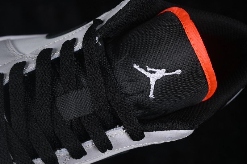 Nike Air Jordan 1 Low Retro Basketball Shoes with Classic White Grey Black Colorway - 553558-045