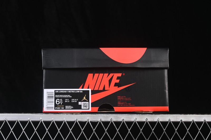 Nike Air Jordan 1 Low Floral Swoosh Embroidery Casual Board Shoes - IF4391-100