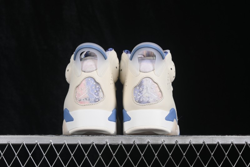 Nike Air Jordan 6 Retro 'Sashiko' Basketball Shoes with Blue Accents and Stitch Detailing - IR7255-110