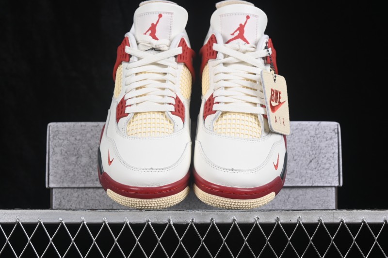 Nike Air Jordan 4 Retro 'Brick After Brick' OG Collaboration Sneakers with Premium Leather and Classic Basketball Design - IQ8055-100