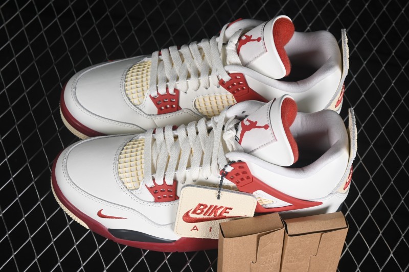 Nike Air Jordan 4 Retro 'Brick After Brick' OG Collaboration Sneakers with Premium Leather and Classic Basketball Design - IQ8055-100