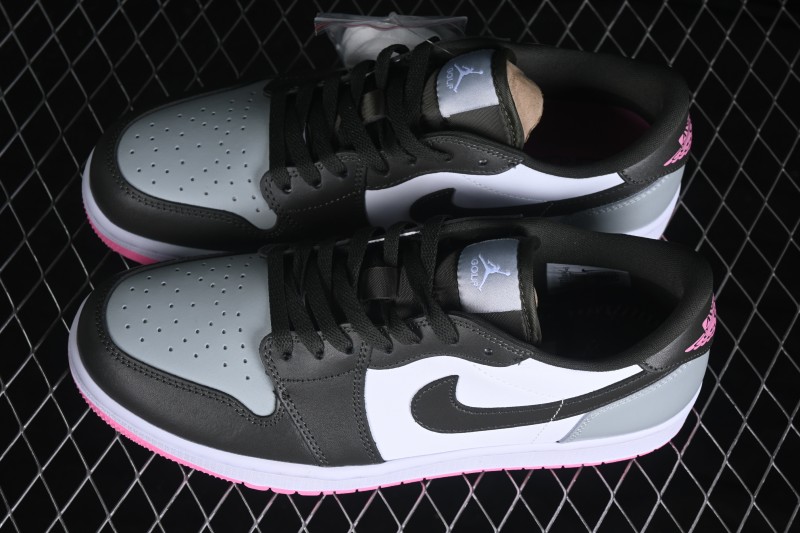 Nike Air Jordan 1 Low Retro Basketball Shoes with Classic Black-Grey-Pink Colorway - DD9315-119