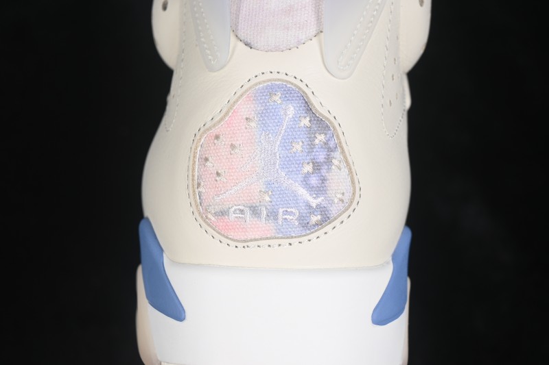Nike Air Jordan 6 Retro 'Sashiko' Basketball Shoes with Blue Accents and Stitch Detailing - IR7255-110