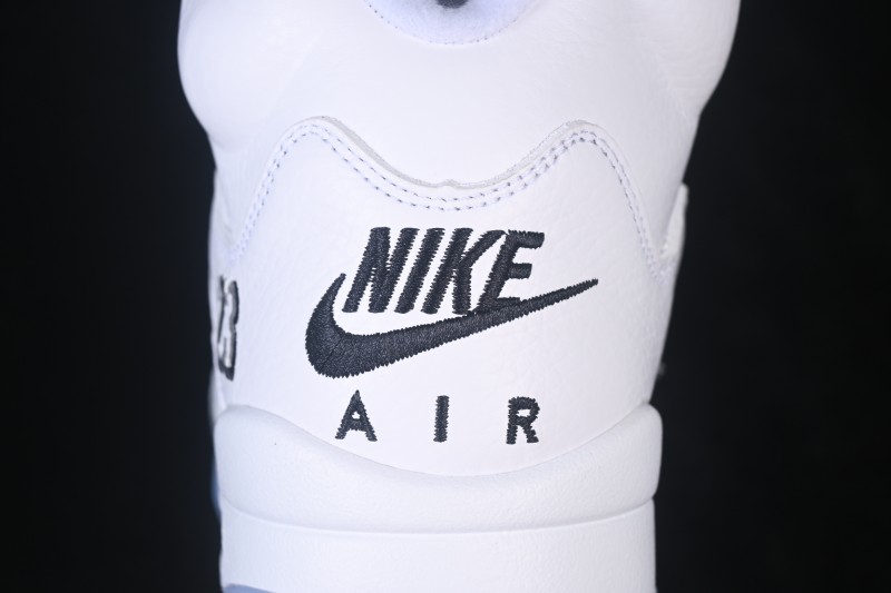 Nike Air Jordan 5 Retro "White Metallic" Men's Basketball Shoes with Premium Leather Upper - HQ7978-103
