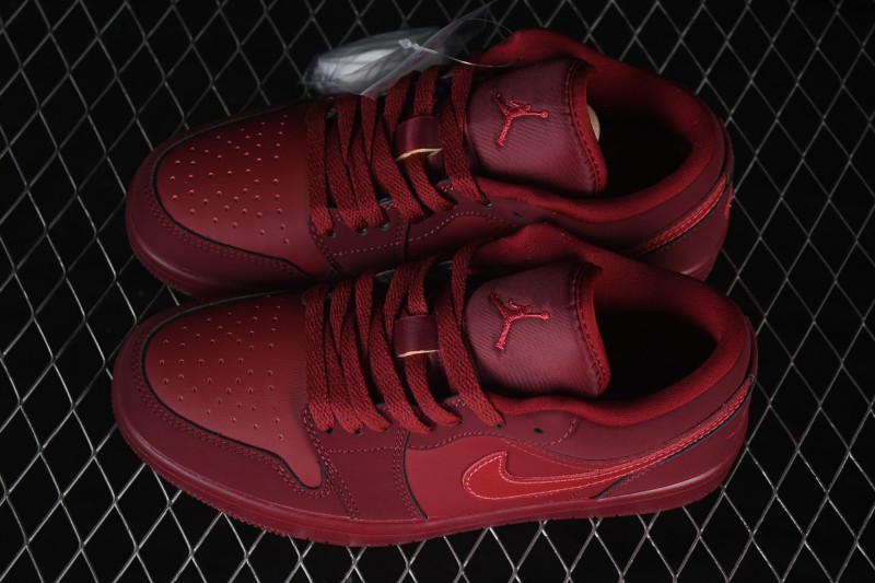 Jordan Air Jordan 1 Low Retro Basketball Shoes with Gum Sole in Wine Red - IB7012-600