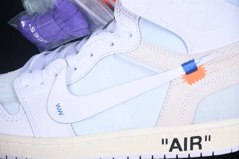 Nike Off White x Air Jordan 1 Retro High Basketball Shoes White - AA3834-100