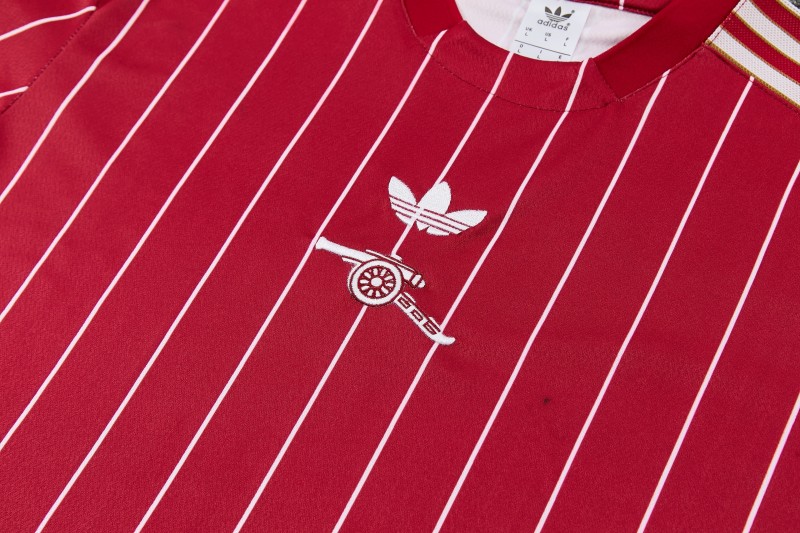 26/27 Arsenal Red Stripes Short Sleeve Tracksuit + Long Pants