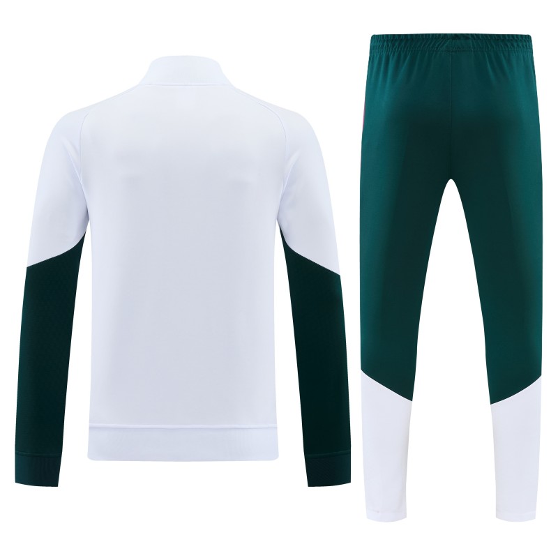 26/27 Real Madrid White & Dark Green Full Zipper Jacket Tracksuit + Long Pants