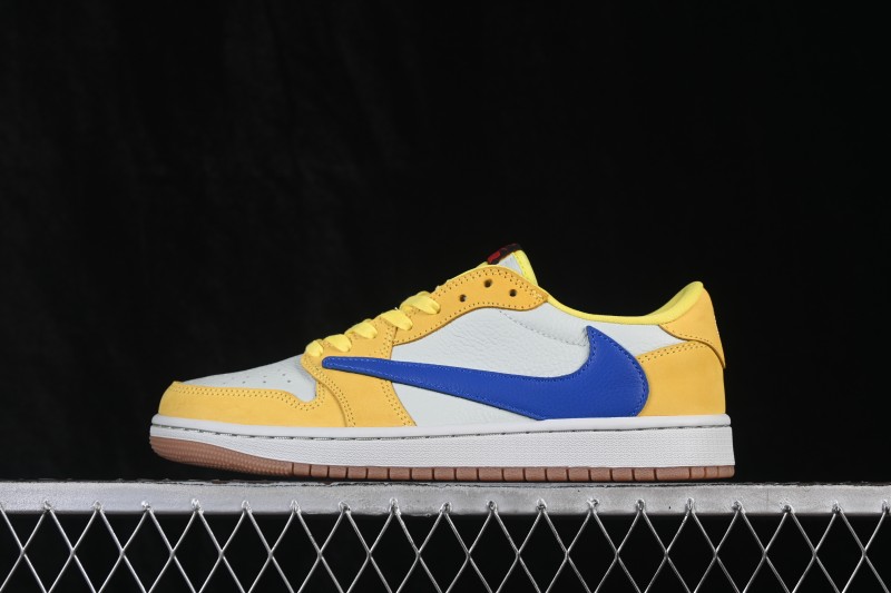 Nike Travis Scott x Air Jordan 1 Low Retro OG Sneakers with Reversed Swoosh Design - DZ4137-700