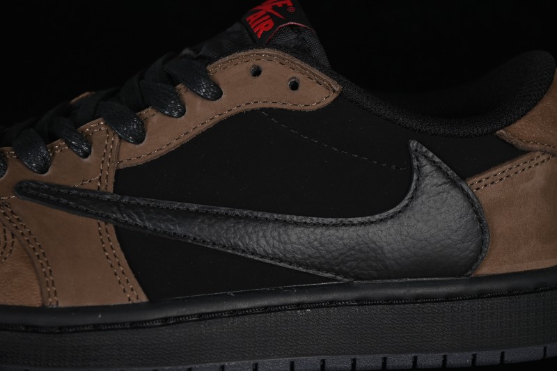 Nike Travis Scott Air Jordan 1 Low OG Retro Basketball Shoes with Reversed Swoosh - IB7109-005