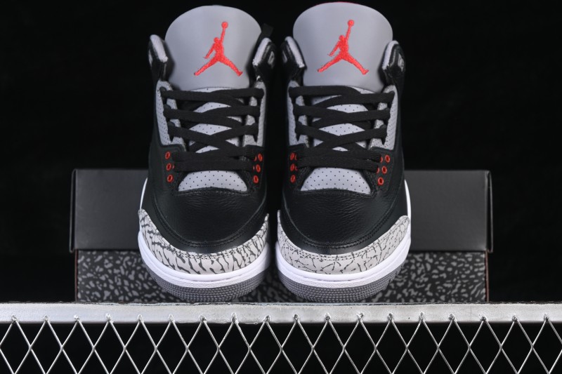Nike Air Jordan 3 Retro 'Black Cement' Basketball Shoes with Premium Leather Upper - DN3707-010