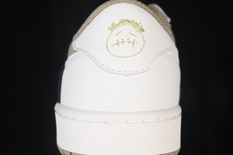 Nike Air Jordan 1 Low OG Travis Scott Reverse Swoosh Premium Leather Casual Sneakers - FZ3124-200