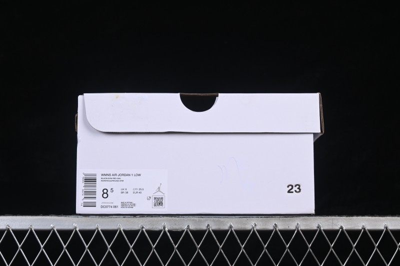 Nike Air Jordan 1 Low Retro Basketball Shoes with Classic Black and Red Colorway - DC0774-061