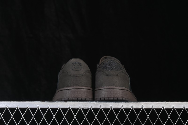 Nike Air Jordan 1 Low OG Travis Scott Reverse Swoosh Premium Leather Sneakers - DM7866-202