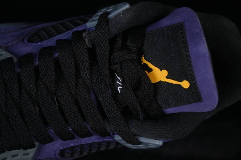 Nike Air Jordan 4 Retro 'Lakers' Premium Suede Basketball Sneakers - FV5029-500