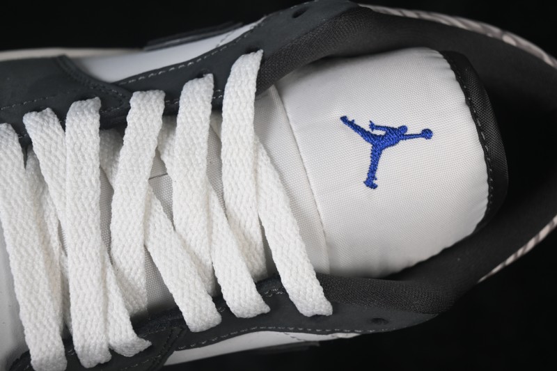 Nike Air Jordan 1 Low Retro Basketball Shoes with Cracked Leather Design - IU2268-100