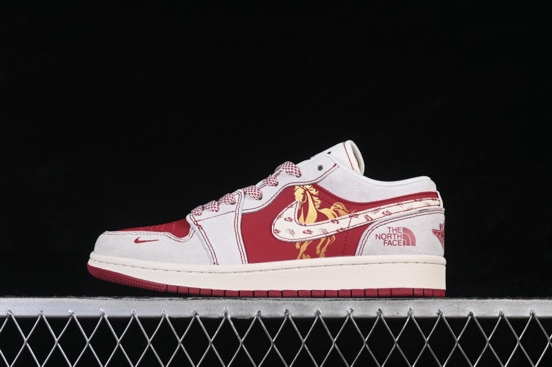 Nike Air Jordan 1 Low Retro Basketball Shoes Year of the Horse Limited Edition Red and White Contrast High-End Custom - JP2026-128