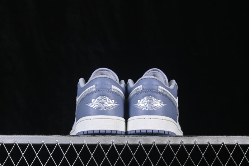 Nike Air Jordan 1 Low Retro Basketball Shoes with Classic White and Light Blue Colorway - IX5003-101