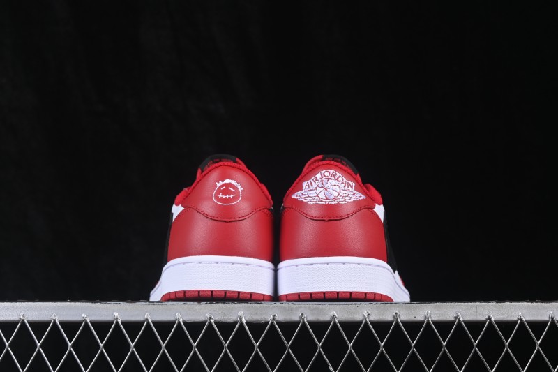 Nike Travis Scott x Air Jordan 1 Low OG Retro Basketball Sneakers with Reverse Swoosh Design - DM7866-101