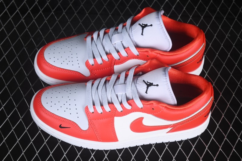 Nike Air Jordan 1 Low Retro Basketball Shoes with Classic Red and White Colorway - II9813-600