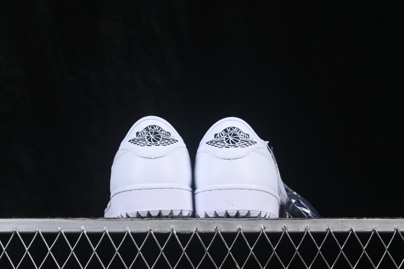 Nike Air Jordan 1 Low Retro Basketball Shoes in All-White Leather - DD9315-120