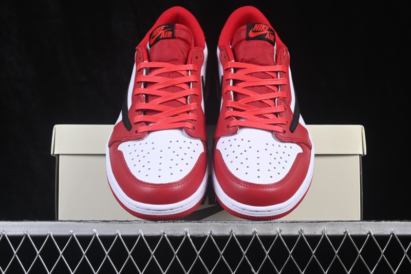 Nike Travis Scott x Air Jordan 1 Low OG Retro Basketball Sneakers with Reverse Swoosh Design - DM7866-101