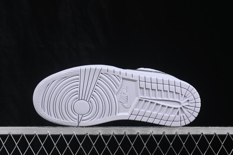 Nike Air Jordan 1 Low Retro Basketball Shoes with Silver Swoosh - IQ9381-100