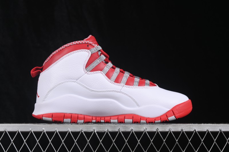 Nike Air Jordan 10 Retro Red Steel Basketball Shoes with Iconic Design - 310805-161