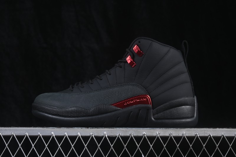 Nike Air Jordan 12 Retro OG Bloodline Men's Basketball Shoes with Premium Leather and Vibrant Red Accents - CT8013-003