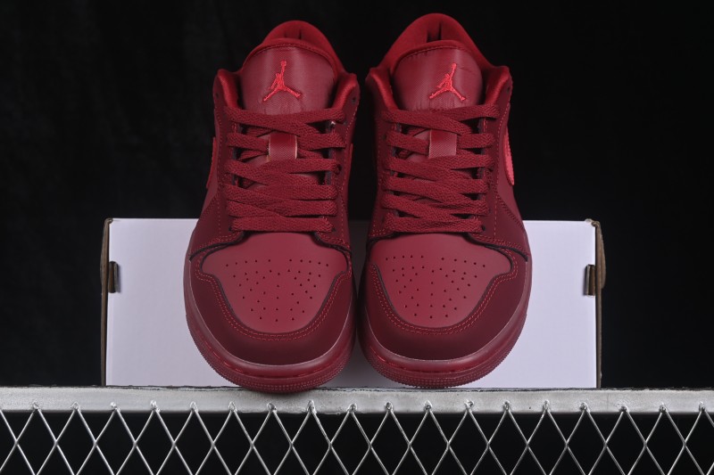 Nike Air Jordan 1 Low Retro Basketball Shoes with Gum Sole in Burgundy - IB7012-600