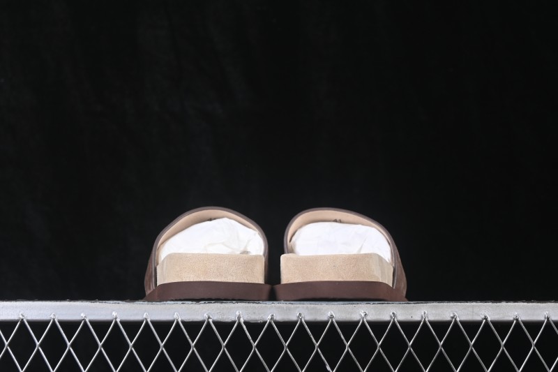 Brunello Cucinelli Suede Flat Slip-On Open-Toe Slide Sandal MZUSOLY236CAY70 BROWN