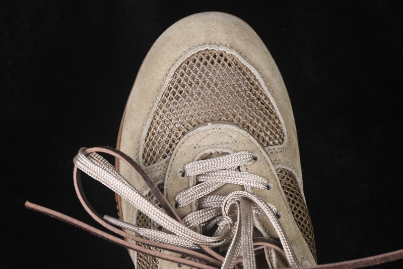 Miu Miu Gymnasium Multifaceted Lace-Up Mesh Round-Toe German Army Trainer Sneakers - SS26 Runway