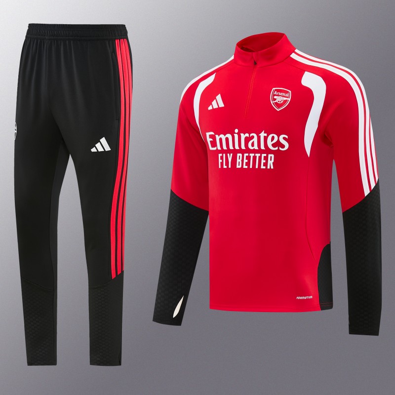 26/27 Arsenal Red Half Zipper Jacket Tracksuit + Long Pants