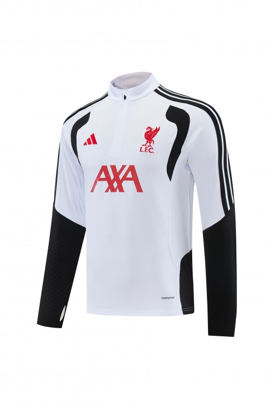 26/27 Liverpool White Half Zipper Jacket Tracksuit + Long Pants