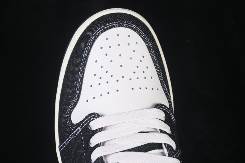 Nike Air Jordan 1 Low Black Denim Retro Basketball Shoes - JA4395-041