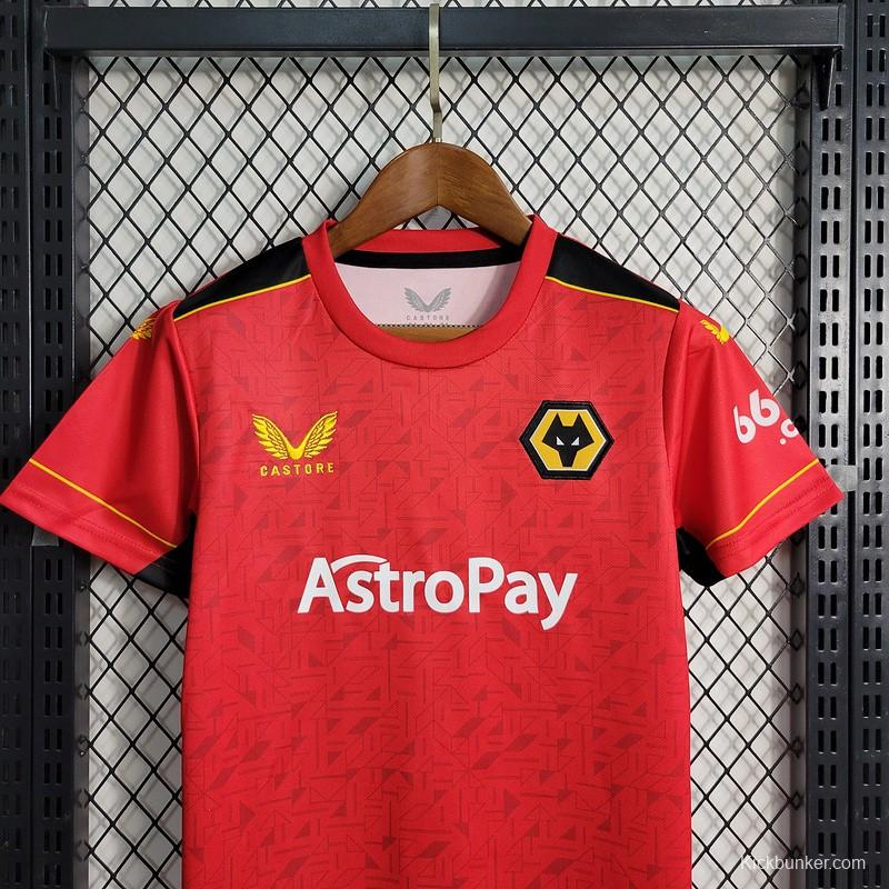 23/24 Kids Wolverhampton Wanders Away Red Jersey