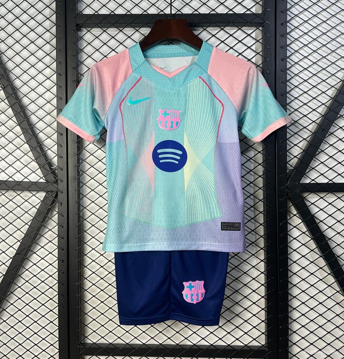 25/26 Kids Barcelona Blue Gradient with Spotify Jersey