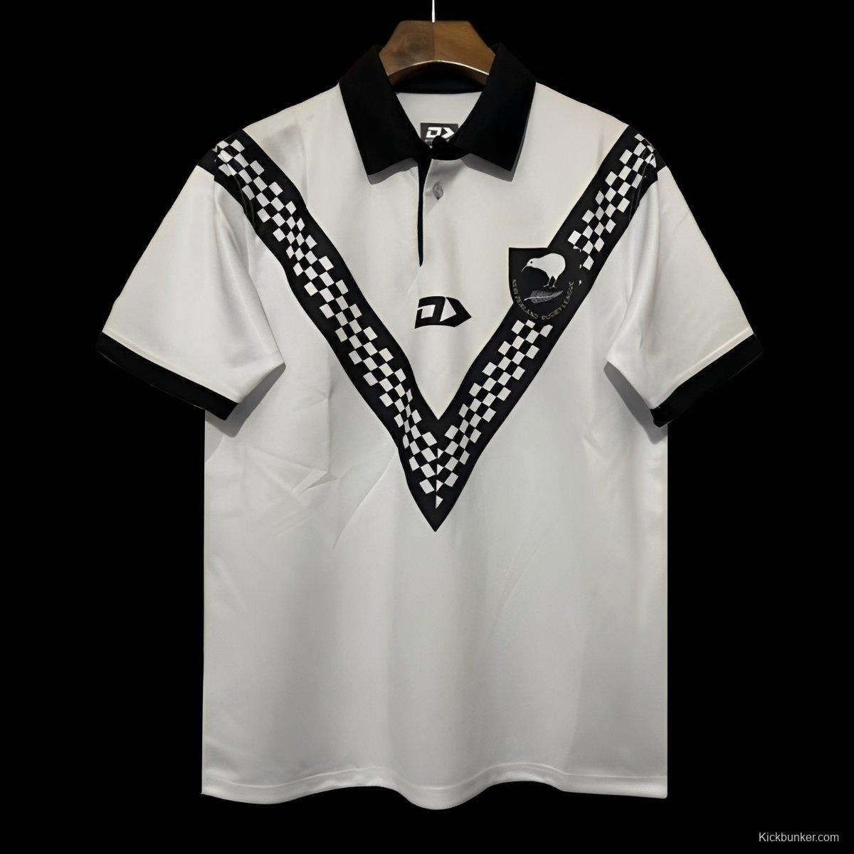 2024 New Zealand Kiwis White with Black Checkerboard V Pattern Jersey