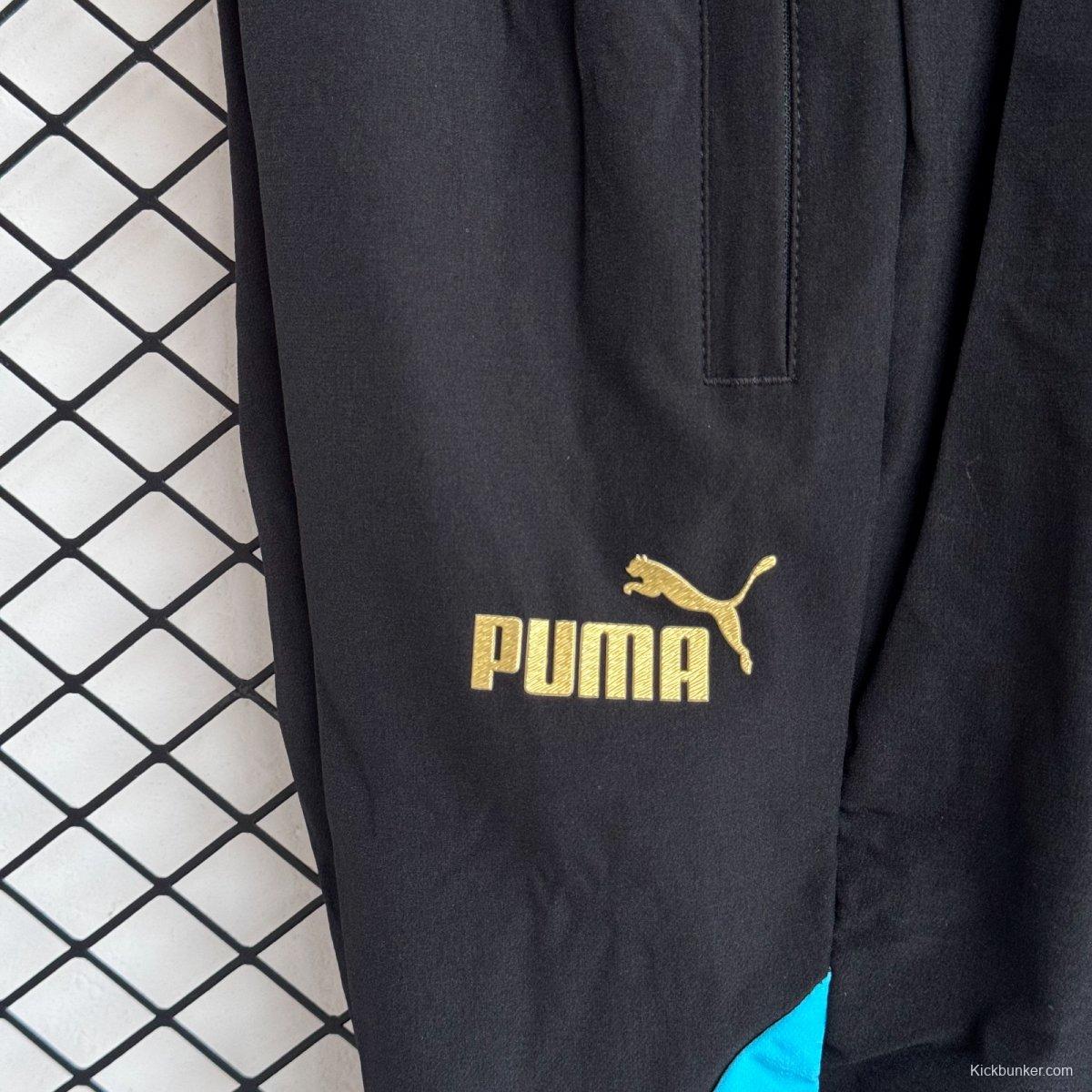 25/26 Olympique Marseille Black Full Zipper Windbreaker + Long Pants