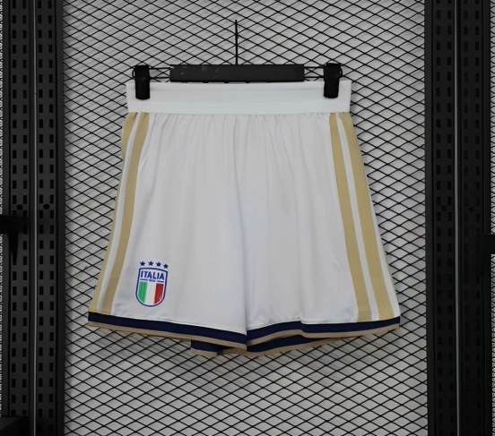 2026 Player Version  Italy Home White with Gold Stripes Shorts