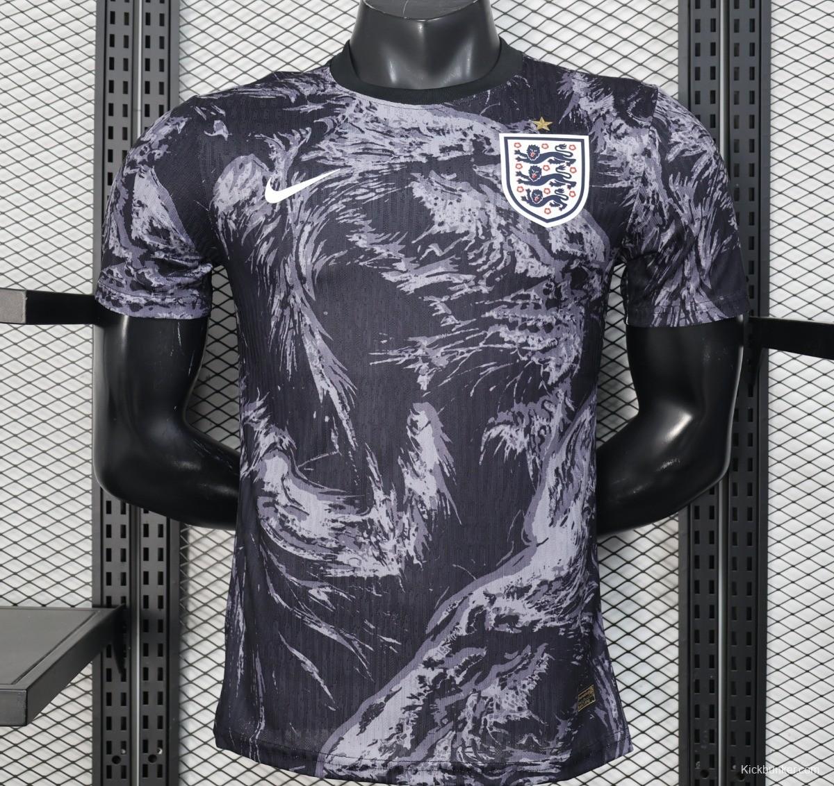 Player Version 2026 England Dark Navy with Lion Brushstroke Pattern Jersey