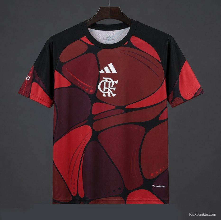 26/27 Flamengo 2026 Pre-Match Red/Black/Burgundy Jersey