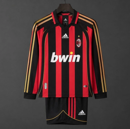 Retro Kids 06/07 AC Milan Home Long Sleeve Jersey