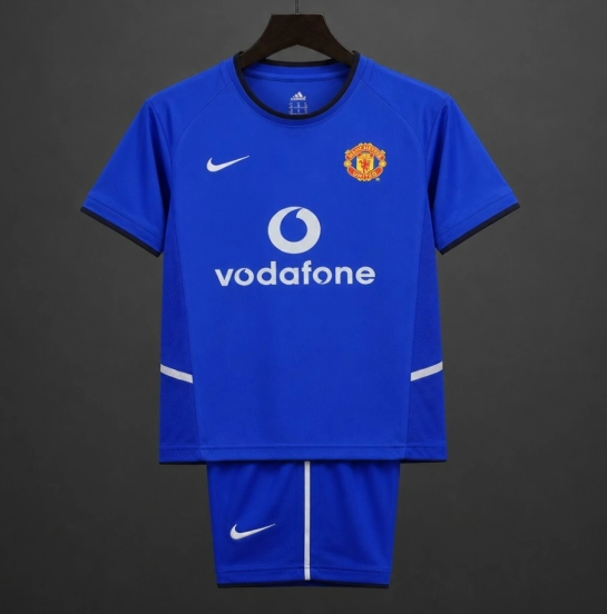 Retro Kids 02/03 Manchester United Blue Third Jersey