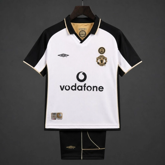 Retro Kids 01/02 Manchester United Centenary White Reversible Jersey