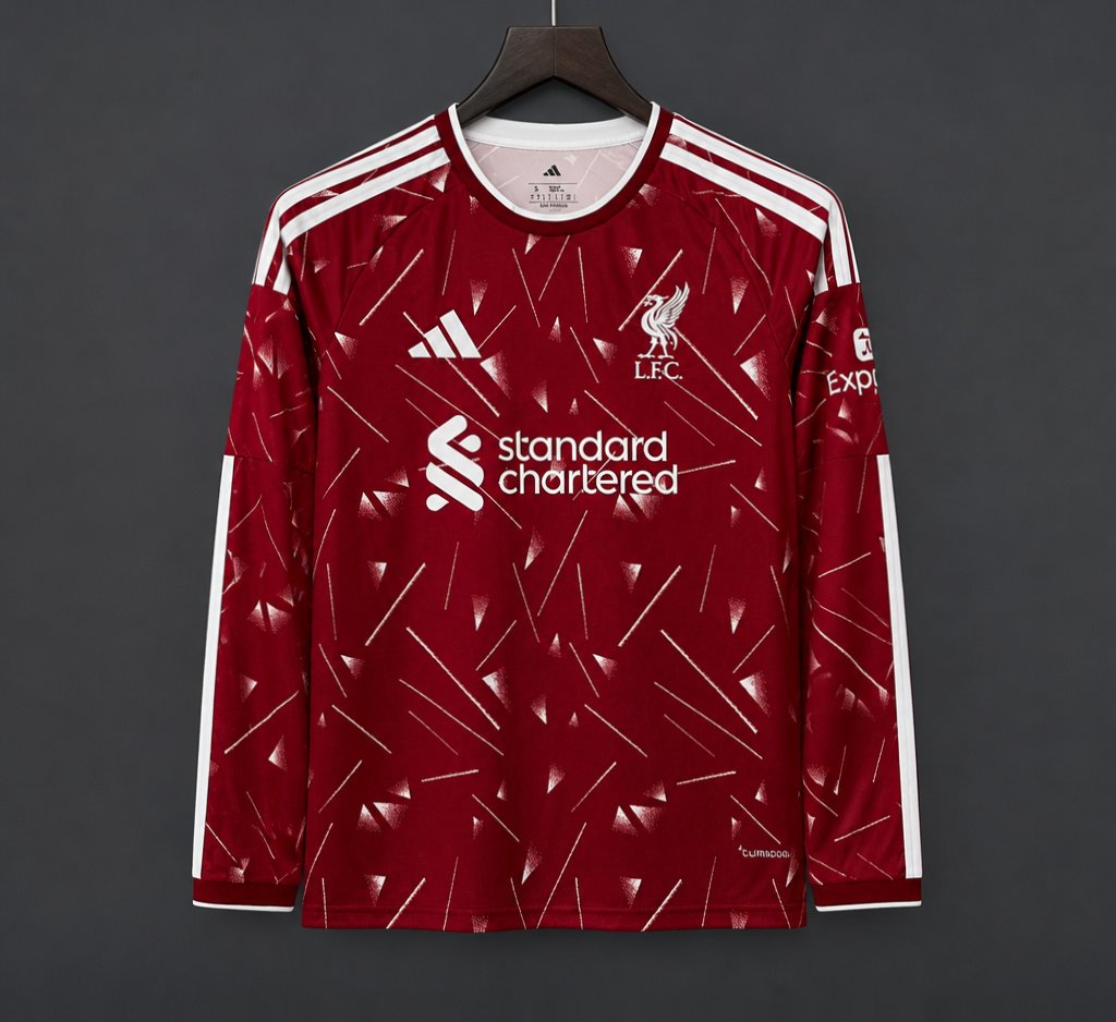 26/27 Liverpool Red with Triangle Pattern Long Sleeve Home Jersey