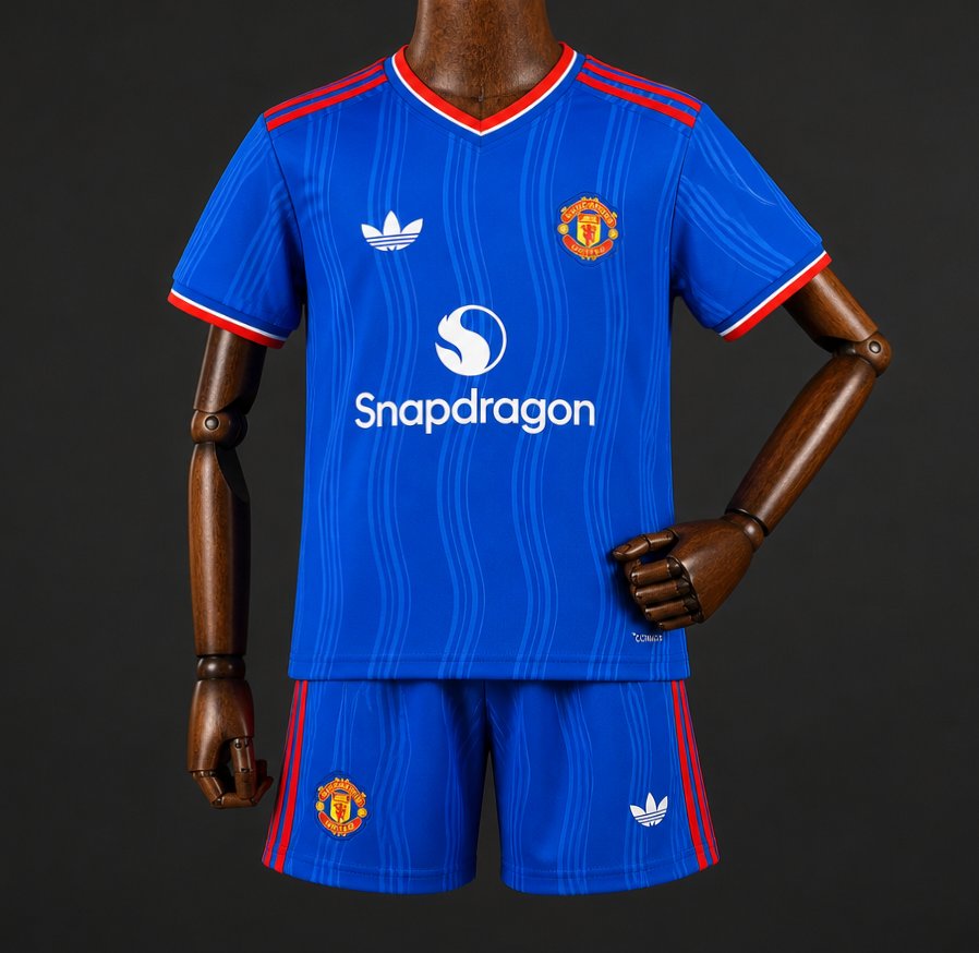 26/27 Kids Manchester United Away Blue Jersey