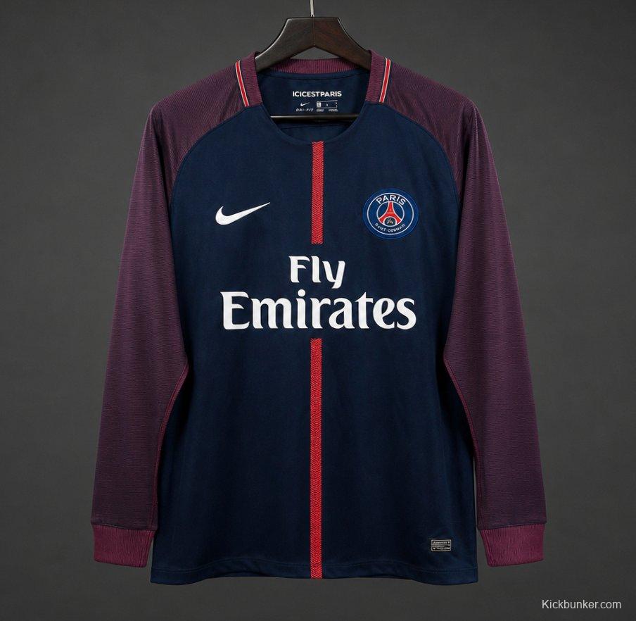Retro 17/18 PSG Home Long Sleeve Jersey