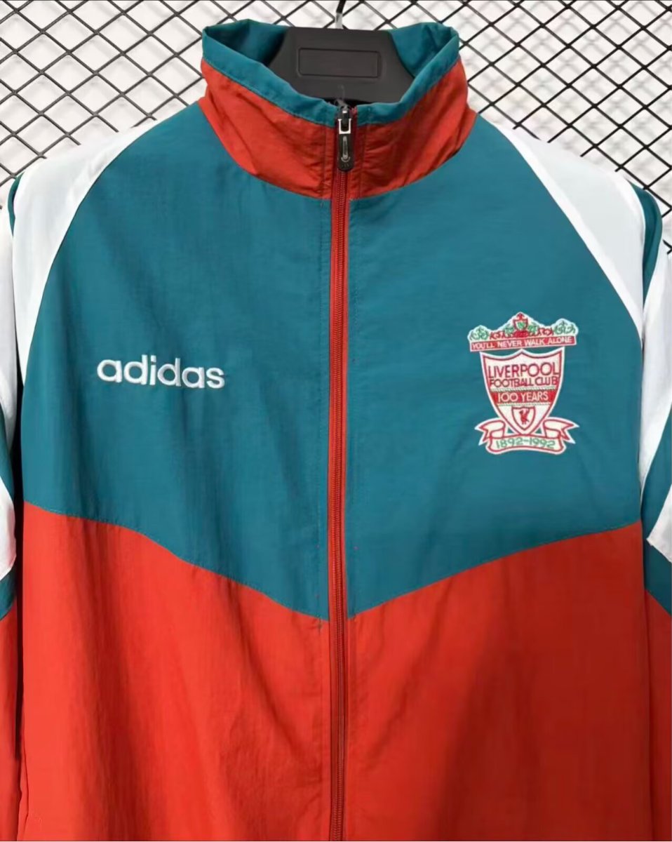 Retro 92/93 Liverpool Centenary Full Zipper Rain Jacket