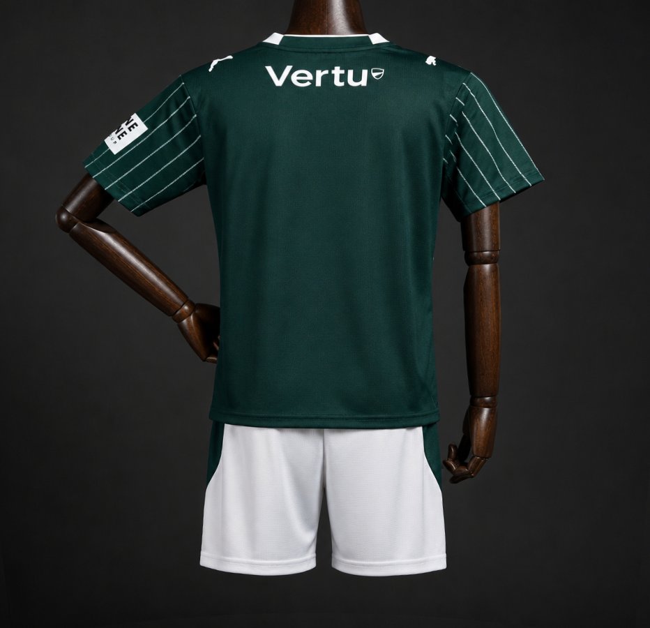 26/27 Kids  Plymouth Argyle Green with White Pinstripe Home Jersey Kit